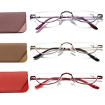 Viseng Half Frame Reading Glasses For Women Slim 2.5, Purple+gold+red. Fixed Price $25.98.