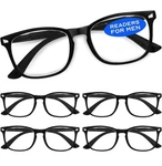 5 Pack Ccvoo Reading For Men, Eyeglasses, Black Readers. Fixed Price $14.99.