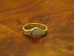 14KT 585 Yellow Gold Ring With Brilliant Decorations/ Diamond/ 2,3G/ Rg 48. Fixed Price $527.60.