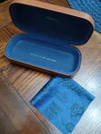 Fossil Glasses Eyewear Reading Hard Case Camel Brown Leather Clamshell W/cloth. Fixed Price $14.95.
