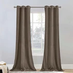 Stangh Velvet Curtains 90 Inches Long Taupe - Light Blocking Bedroom Drapes Priv. Fixed Price $44.56.