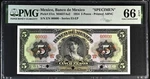 M4637AS2 Banco De Mexico Pesos 1954 P57CS Pmg Gem Unc 66 Epq Specimen. Fixed Price $100.00.