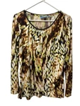 Simply Vera Wang Abstract Career Tunic Blouse Womens Large Long Sleeve Faux Wrap. Fixed Price $21.60.