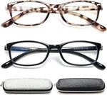Eyeurl Reading Glasses Womens Blue Light Blocking - 2 Pack +0.75 (black+leopard). Fixed Price $15.99.