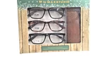 By Maxstudio Reading Glasses 3 Pair Set +1.50 Square Case Unisex Multicolor. Fixed Price $24.99.