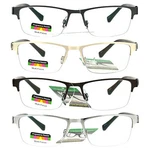 Mens Half Metal Rim Rectangular Multi 3 Power Focus Progressive Reading Glasses. Fixed Price $14.95.