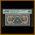 Mexico 10 Pesos, 1936 P-30S M4626S Specimen Banco De Pmg 65 Epq. Fixed Price $565.39.