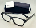 New Gucci Rectangular Reading Glasses GG0006OAN 001 55-17 Black Frames Readers. Fixed Price $339.99.