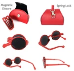 Round Portable Foldable Full Lens Reading Sunglasses With Compact Soft Cases. Fixed Price $9.90.