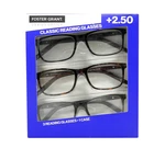 Foster Grant 3-PACK Classic Reading Glasses +2.50 Magnification Comfortable Fit. Fixed Price $12.00.