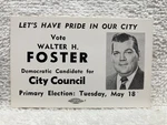 1960S 1970S Berks County Election Campaign Card Reading City Council Foster. Fixed Price $7.99.