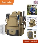Comfortable Fishing Tackle Backpack With Adjustable Straps And Sunglasses Case. Fixed Price $89.99.