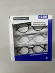 Design Optics By Foster Grant +2.50 Reading Glasses 3 Pack Full Rim Plastic. Fixed Price $12.99.