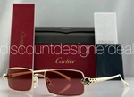 Cartier Panthere CT0473S 002 Sunglasses Gold Frame Red Flash Lens 54MM Women New. Fixed Price $999.99.