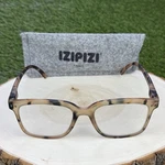 Izipizi Reading Glasses +1.00 Brown Cream Tortoise Square 61MM Lms#l C69 Egc. Fixed Price $22.00.