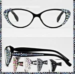Crystal Rhinestone Oval Reading Glasses Optical Frame Lens Bling Retro Cat Eye. Fixed Price $36.99.