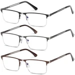 Louol Reading Glasses For Men, Blue Light Blocking Readers, Half Frame Metal .... Fixed Price $18.22.