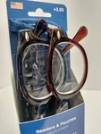 Bklyn +3.00 Readers With Pouches Magnifying Glasses 2-PACK Model Harman COLPK30. Fixed Price $13.99.