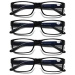 4 Pk Mens Unisex Blue Light Blocking Reading Glasses Black Spring Hinge Readers. Fixed Price $15.39.