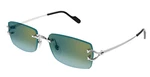 Cartier CT0550S 004 Silver Sunglasses Rimless Decor New Authentic. Fixed Price $1290.00.
