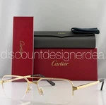 Cartier CT0308O 001 Gold Half-rim Semi-rimless Square Eyeglasses Frames 54MM New. Fixed Price $799.99.