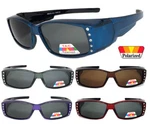 Women Rhinestone Polarized Anti Glare Rectangular Lens Cover Fit Sunglasses. Fixed Price $15.99.