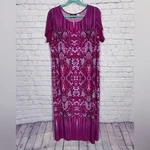 Bob Mackie Womens Snake Skin Print Short Sleeve Maxi Dress Purple 1X Whimsigoth. Fixed Price $40.00.