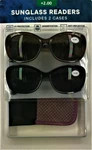Sophia By M+ Women's Pack Prescription +2.00 Sunglass Readers With Cases. Fixed Price $28.98.