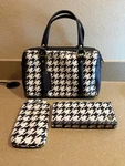 Anna By Anuschka Heritage Leather Houndstooth Satchel Bag Wallet Glasses Case. Fixed Price $69.99.