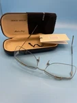 Georgio Armani Rimless Gunmetal Clear Glasses With Cloth Case & Certifi. Fixed Price $90.00.