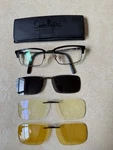 Sunlites SL4020 (001) Black Eyeglasses Frames W/ 3 Magnetic Clips & Case. Fixed Price $100.00.