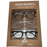 Eddie Bauer Reading Glasses 3 Pack +1.50 Black Clear Grey Designer Readers New. Fixed Price $28.97.