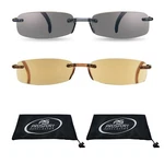 Readers Thin Full Lens Tinted Reading Sunglasses Rimless Small Light Weight. Fixed Price $17.99.