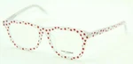 New Ysl Saint Laurent 168/F 006 White Red Stars Authentic Eyeglasses 53-18. Fixed Price $90.00.