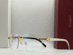 Cartier White Buffalo Horn Men's Gold Eyeglasses Frame CT0286O 571-17-145. Fixed Price $299.00.