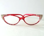 Crystal Glitter Reading Glasses Red Cateye Style Made With Swarovski New +2.50. Fixed Price $48.95.