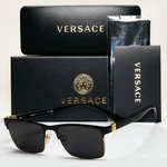 Versace Sunglasses Black Gold Medusa Metal Square Mod 1285 1443 56MM. Fixed Price $161.14.