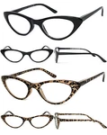 Retro Womens Cat Eye Full Lens Reading Glasses Spring Hinges Black Or Leopard. Fixed Price $13.99.