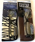 Lot Of Foster Grant Reading Glasses With Cases +1.25 Black And Brown Nwt. Fixed Price $12.95.