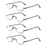 Kokobin Half Reading Glasses - 4 Pairs Rim Metal Frame Spring Hi.... Fixed Price $28.77.