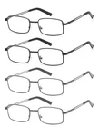 Highlike 4-PACK Reading Glasses Men, Metal Stainless Flex Readers With Soft C.... Fixed Price $24.35.