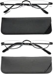 2 Pairs Half Frame Reading Glasses For Women Slim Moon Lens Readers Met. Fixed Price $15.40.