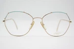 Vintage Glasses Lamy Monique Gold Light Blue Oval Eyeglass Frame. Fixed Price $59.90.