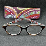 Trina Turk Crescent Beach +1.50 Readers Palm Tort Round 47-18-135 Used. Fixed Price $42.00.