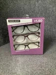 Design Optics Foster Grant Kiersey Plastic Square Glasses 3PK +1.50 Opened Box. Fixed Price $24.57.