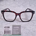 Look Optics Readers LR40 +2.00 Tortoise Pink Square Bold Frames. Fixed Price $44.95.