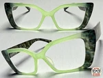 Oversized Exaggerated Retro Reading Eye Glasses Readers Large Green Frame +1.25. Fixed Price $13.94.