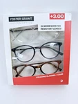 Foster Grant Reading Glasses +3.00, Full Rim Plastic - Pack. Fixed Price $14.99.