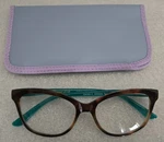 Foster Grant Gloss Reading Glasses +2.00 Tessa Teal 53 17-143 Tortoise W/case. Fixed Price $10.88.