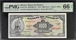 M4643NS1-2 Banco De Mexico 1000 Pesos 1974 P52S Pmg Gem Unc 66 Epq. Fixed Price $160.00.
